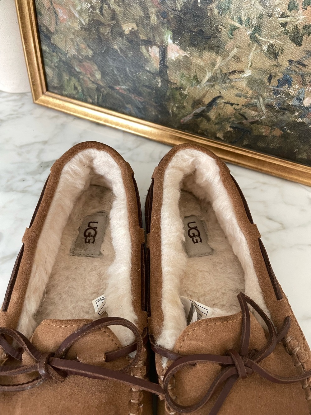 UGG Dakota Chestnut Suede Slippers Moccasins 5612 Shoes Size 8 Womens - Picture 10 of 11